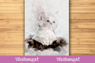 Cute Cat Watercolor Art & Illustrations