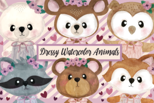 Dressy Watercolor Animals Clip Art Set Review