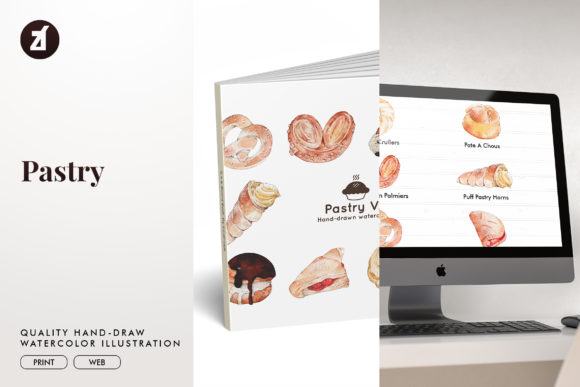 Pastry Set1 Watercolor Illustration Review