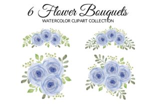 Purple Rose Floral Watercolor Clipart & Illustrations