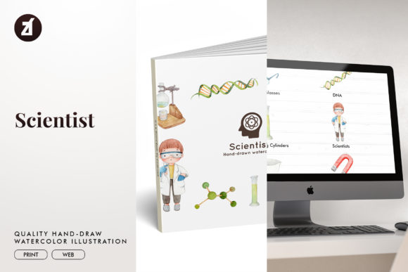 Scientist Watercolor Illustration Review