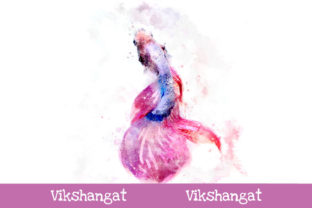 Siamese Betta Fish Watercolor Art & Illustrations