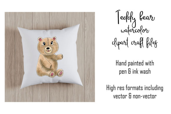 Teddy Bear Watercolor Clipart & Illustrations