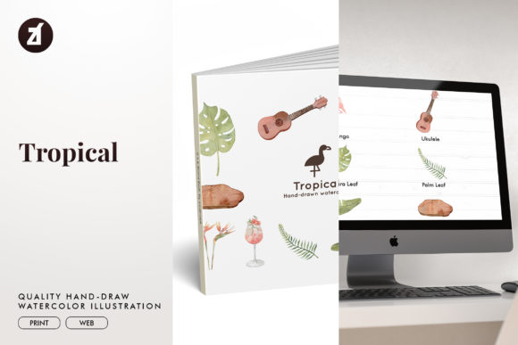 Tropical Watercolor Illustrations for Branding