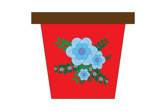 Watercolor Flower Vase Vector & Illustrations