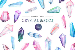 Watercolor Gem and Crystals Set Illustrations