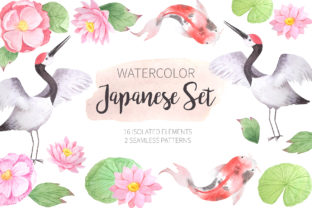 Watercolor Japanese Clipart Set: Premium Illustrations