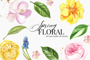 Watercolor Spring Flower Clipart & Illustrations